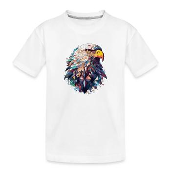 Adler polygon bunt - Kinder Premium Bio T-Shirt - Weiß - Vorne