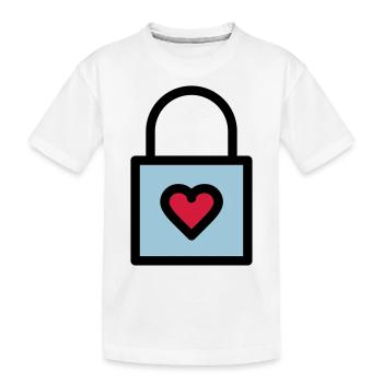 Padlock, love lock - Kids' Premium Organic T-Shirt - white - Front
