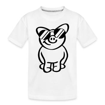 Cool Pig - Kinder Premium Bio T-Shirt - Weiß - Vorne