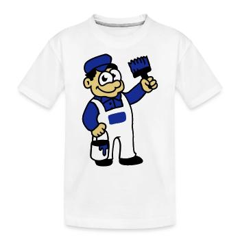 Peintre au pinceau et de la peinture - T-shirt bio Premium Enfant - blanc - Devant