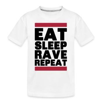 eat sleep rave repeat - Kinder Premium Bio T-Shirt - Weiß - Vorne