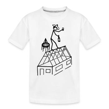 Zimmermann feiert Richtfest - Kinder Premium Bio T-Shirt - Weiß - Vorne