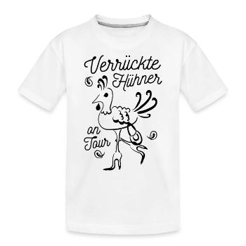 Team Bride verrückte Hühner on Tour - Kinder Premium Bio T-Shirt - Weiß - Vorne