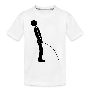 debout dans les toilettes pee piss alléger les toilettes - T-shirt bio Premium Enfant - blanc - Devant