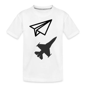 Avion en papier - Garder son âme d'enfant - T-shirt bio Premium Enfant - blanc - Devant