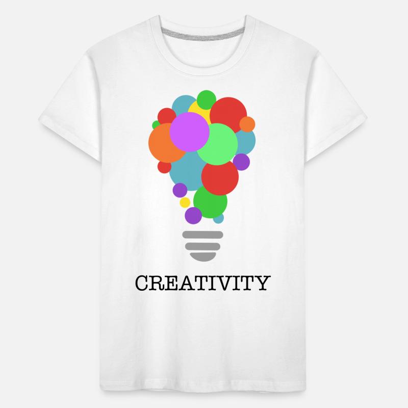 CREATIVITY lightbulb with black print Kids' Premium Organic T-Shirt