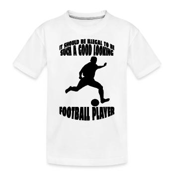 Fußballdesign Fußballmannschaft Fußballspieler - Kinder Premium Bio T-Shirt - Weiß - Vorne