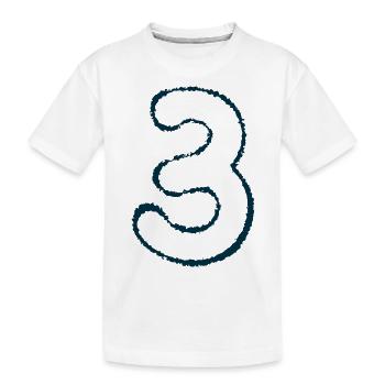 Numéro 3 - T-shirt bio Premium Enfant - blanc - Devant