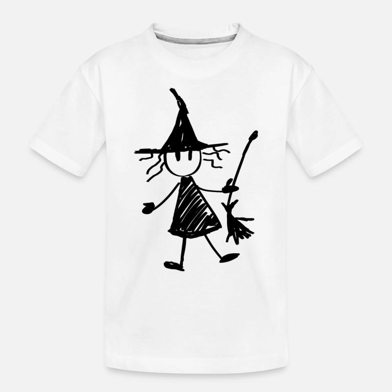 Stilisierte Hexe - Kinder Premium Bio T-Shirt - Weiß