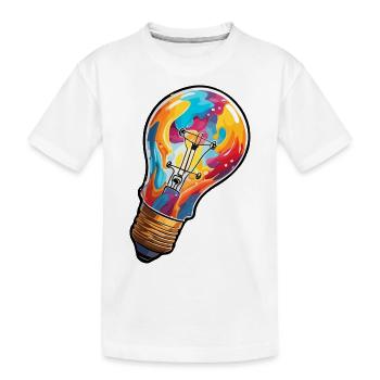 Ampoule / Ampoule / Luminosité / Lumière - T-shirt bio Premium Enfant - blanc - Devant