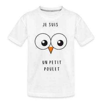 Petit Poulet les Gros Yeux - T-shirt bio Premium Enfant - blanc - Devant