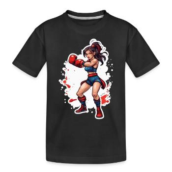 Boxer / Sport / Kampf / Arena / Boxring / Fäuste - Kinder Premium Bio T-Shirt - Schwarz - Vorne