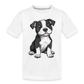 Pitbul Terrier Chien Bande Dessinée Mignon Fosse - T-shirt bio Premium Enfant - blanc - Devant
