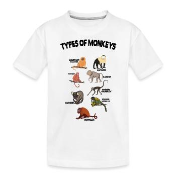 Types of Monkeys Funny Monkey Owner Primates - T-shirt bio Premium Enfant - blanc - Devant