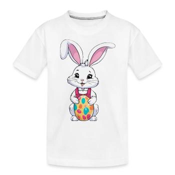 Osterhase mit Ostereiern - Kinder Premium Bio T-Shirt - Weiß - Vorne