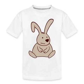 Lapin s’ennuie Ennuyeux Gros potelé - T-shirt bio Premium Enfant - blanc - Devant