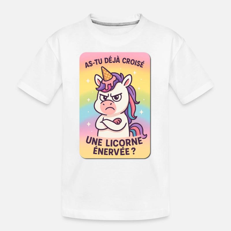 Wütendes Einhorn - Kinder Premium Bio T-Shirt - Weiß