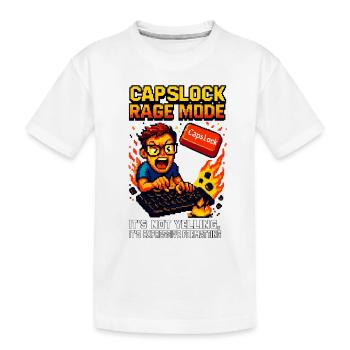 Capslock Rage Mode – Wütender Pixel-Nerd - Kinder Premium Bio T-Shirt - Weiß - Vorne