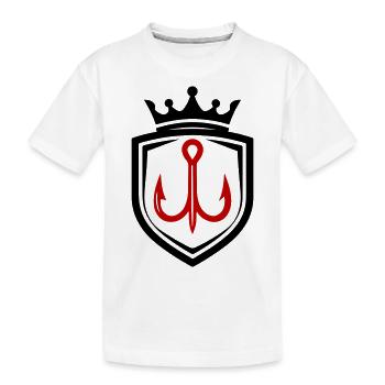 Bouclier d’hameçon - T-shirt bio Premium Enfant - blanc - Devant