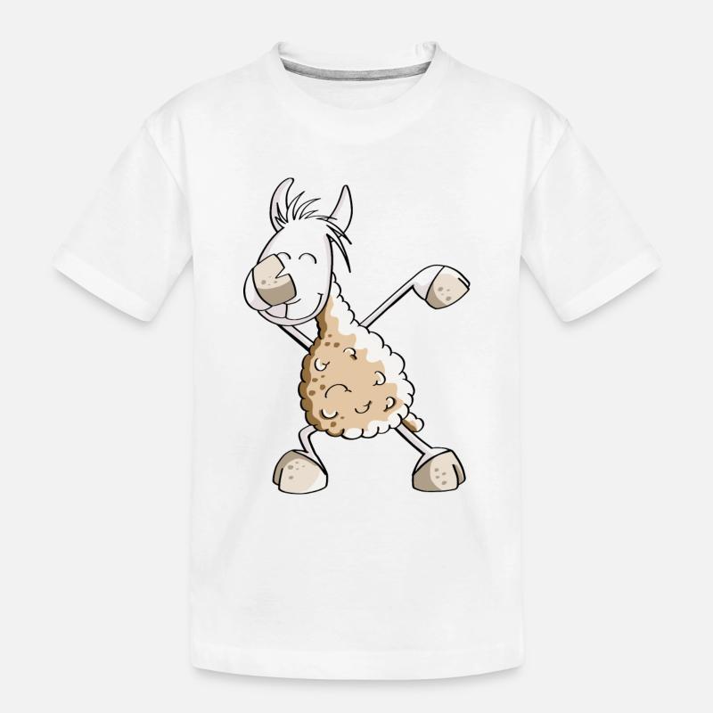 Dab Dance Lama - Dabbing Alpaca - Fun Comic - T-shirt bio Premium Enfant - blanc