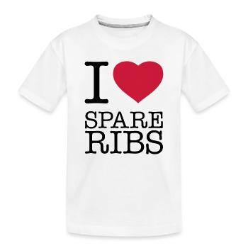 I LOVE SPARE RIBS - Kinder Premium Bio T-Shirt - Weiß - Vorne