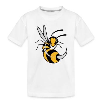 Wasp with giant sting - Kids' Premium Organic T-Shirt - white - Front