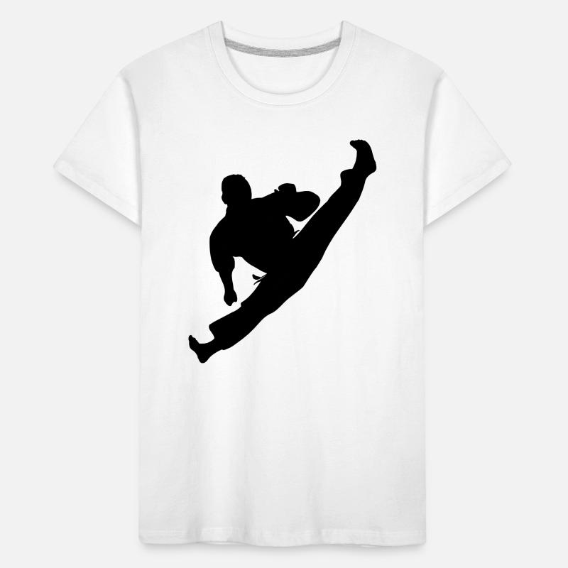 Jumpkick Geri Kick Karate oder Teakwondo Kinder Premium Bio T-Shirt