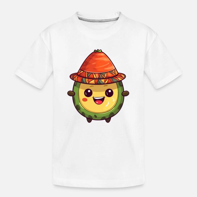 Avocado mit Mütze - Peru Mexiko - Kinder Premium Bio T-Shirt - Weiß
