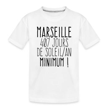 Marseille 407 jours de soleil par an  - T-shirt bio Premium Enfant - blanc - Devant