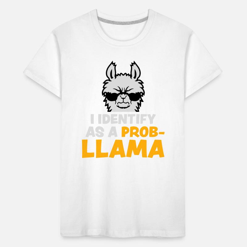 I Identify As A Probllama Cool Lama Problem Spruch Kids' Premium Organic T-Shirt