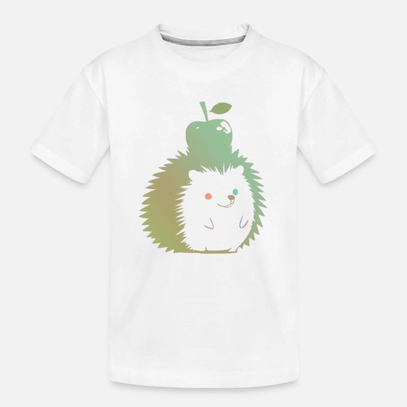Hérisson Pastel avec Pomme - T-shirt bio Premium Enfant - blanc