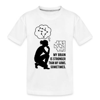 Bouldern wie Schach – Kopf schlägt Kraft - Kinder Premium Bio T-Shirt - Weiß - Vorne