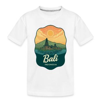 Bali Temple Vintage Sunset Reiseabzeichen - Kinder Premium Bio T-Shirt - Weiß - Vorne