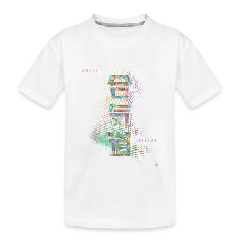 Aikido Einheitliches farbiges Kanji-Kalligraphie-Design - Kinder Premium Bio T-Shirt - Weiß - Vorne