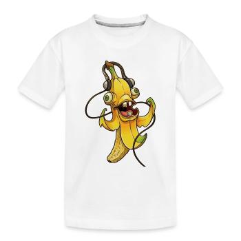 Banana Beat Mascot - Kids' Premium Organic T-Shirt - white - Front