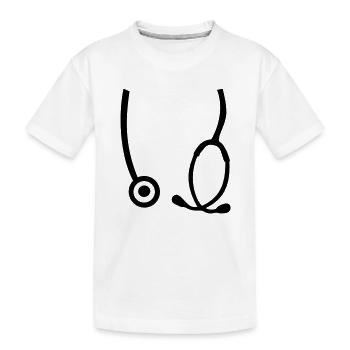 Stethoskop Arzt - Kinder Premium Bio T-Shirt - Weiß - Vorne