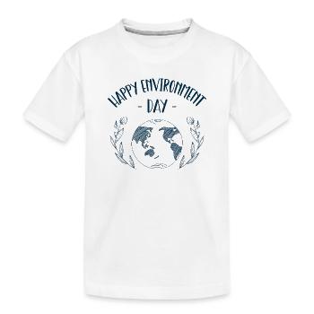 Glücklicher Tag der Umwelt - Kinder Premium Bio T-Shirt - Weiß - Vorne