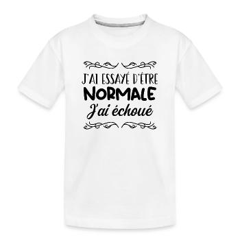 J'Suis Pas une Fille Normale - T-shirt bio Premium Enfant - blanc - Devant