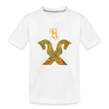 pferdegiebel e 95 a - Kinder Premium Bio T-Shirt - Weiß - Vorne