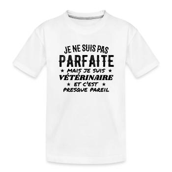 Nicht perfekt, aber vetivistisch - Kinder Premium Bio T-Shirt - Weiß - Vorne