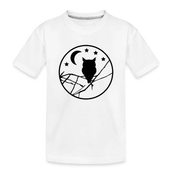 Nachteule / Eule / Mondnacht - Kinder Premium Bio T-Shirt - Weiß - Vorne