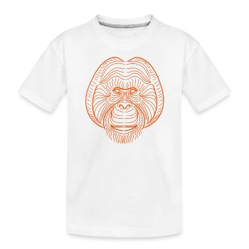 Orang Utan Gesicht Indonesien - Kinder Premium Bio T-Shirt - Weiß - Vorne