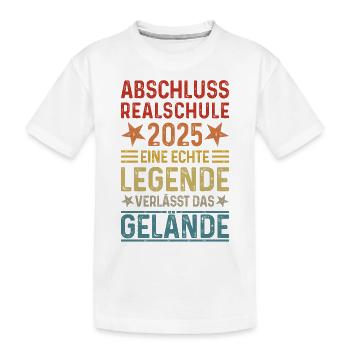 Abschluss Realschule 2025 Legende verlässt Gelände - Kinder Premium Bio T-Shirt - Weiß - Vorne
