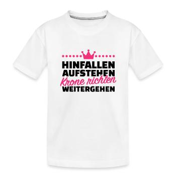 Krone richten weitergehen - Kinder Premium Bio T-Shirt - Weiß - Vorne