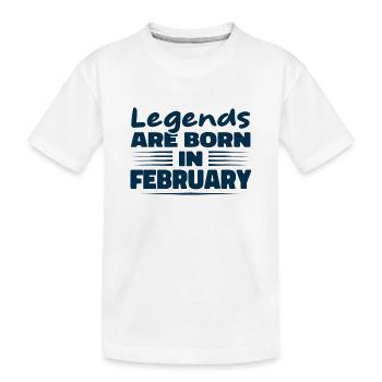 Legends are born in February - Kids' Premium Organic T-Shirt - white - Front