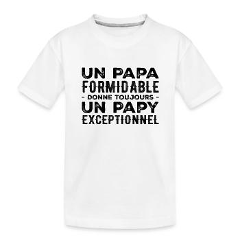 Terrific Dad Gives an Exceptional Grandpa - Kids' Premium Organic T-Shirt - white - Front