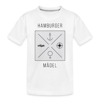Hamburger Maedel - Kinder Premium Bio T-Shirt - Weiß - Vorne