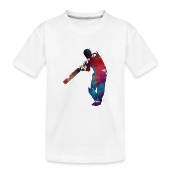 Cricket Sport Kunst #cricket - Kinder Premium Bio T-Shirt - Weiß - Vorne