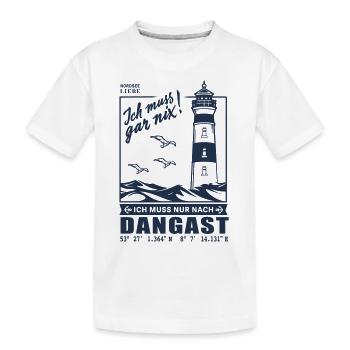 Dangast Urlaub Nordsee Jadebusen Strand Leuchtturm - Kinder Premium Bio T-Shirt - Weiß - Vorne