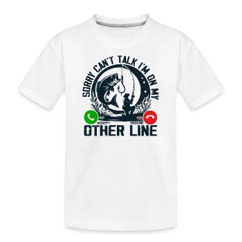 Lustig Angeln Männer Papa Fischer Lustig Fisch Barsch - Kinder Premium Bio T-Shirt - Weiß - Vorne